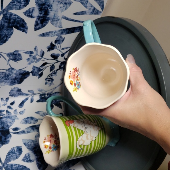 Urban Market By Gibson Charming Rooster Mugs - Green and Blue - Picture 3 of 12